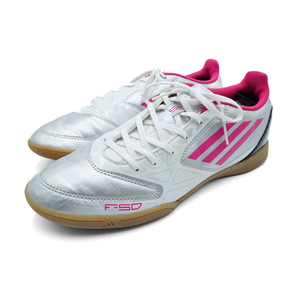 ADIDAS Women's US 8.5 Silver Pink Gum F50 Indoor Soccer Athletic Sneakers G61539